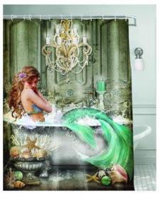 Mermaid Bathtub Shower Curtain 