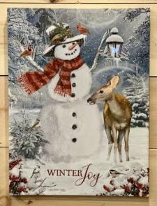 Lighted Magical Snowman Canvas 