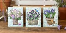 Birds and Bloom Block Signs (3 Assorted)