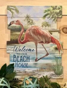 Flamingo Wood Sign 