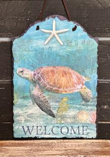 Sea Turtle Slate Hanger 