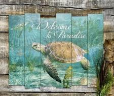 Sea Turtle Wood Sign 