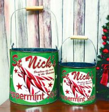 St. Nick's Peppermint Sticks Buckets (Set of 2) 