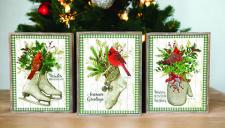 Winter Cardinal Framed Box Signs (3 Assorted)  