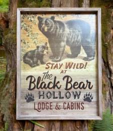 Black Bear Hollow Vintage Wood Sign