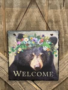 Black Bear & Wildflowers Slate 