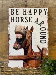 Horse Around Tin Sign 