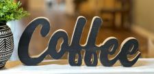 Coffee Distressed Cutout Tabletop Sitter