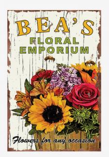 Bea's Floral Tin Sign