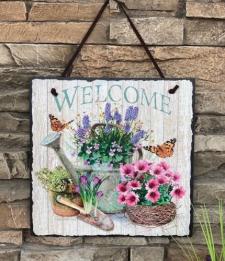 Welcome Flower Market Slate