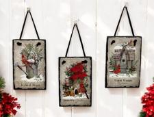 Winter Cardinal Mini Slates (3 Assorted)