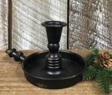 Black Distressed Taper  Candle Holder 