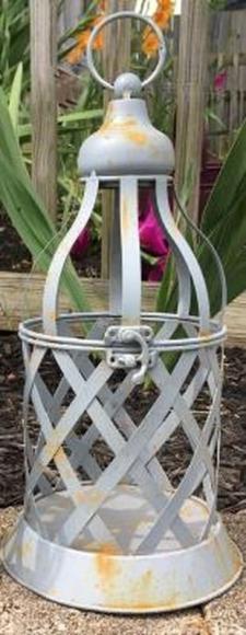 Gray Lattice Lantern Large 