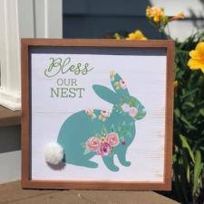 Bless Our Nest Bunny Sign  