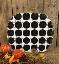 Black / White Polka Dot Pumpkin .