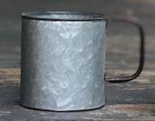 Galvanized Square Handle Cup Large  .