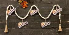 Black Buffalo Check Pumpkin Truck Bead Garland 