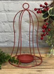 Red Wire Bell Candle Holder 