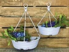 Cream Distressed Flat Back O Ring Wall Planters (Set of 2)