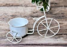 White Distressed Tabletop Bicycle 