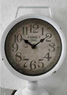 White Distressed Family Time Clock 