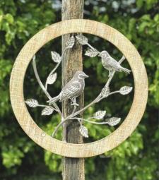 White Washed Wood Rim Bird Hanger 