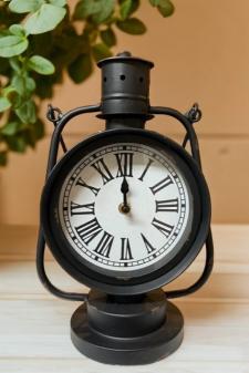 Black Distressed Lantern Clock