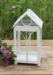 White Distressed Birdhouse Lantern Small