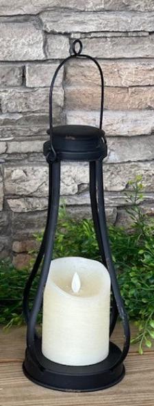Black Distressed Open Globe Lantern Small