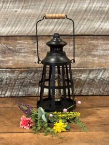 Black Distressed Colonial LED Lantern 