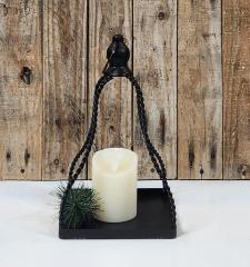 Twisted Metal Candle Holder Black 