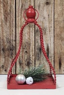 Twisted Metal Candle Holder Red