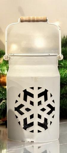 Snowflake Laser Cut Canister With Lid
