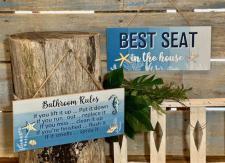 Best Seat Beach Bathroom Signs (2 Assorted) 