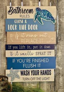 Beach Bathroom Rules Sign 