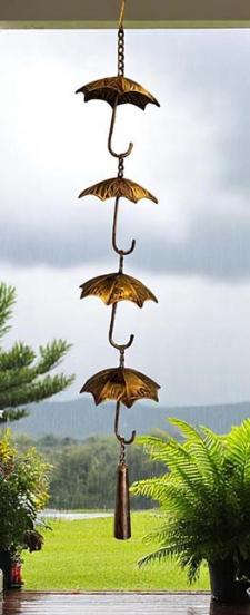Copper Finish Distressed Umbrella Rain Chain