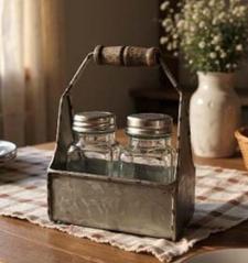 Salt & Pepper Shakers with Caddy