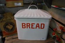 Red Rim Enamelware Bread Box 