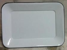 Black Rim Enamelware Tray 