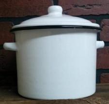 Black Rim Enamelware Stock Pot 