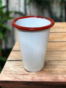 Red Rim Enamelware Tumbler 