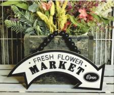 Fresh Flower Market Arrow Sign  