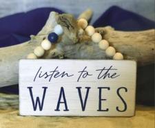 Listen To The Waves Bead Handle Sign 