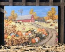 Pumpkin Lane Canvas Picture 