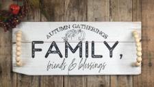 Autumn Gathering/Family Wood Sign 