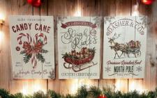 Sleigh Rides/North Pole/Candycane Signs (3 Assorted)