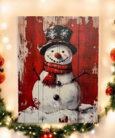 Distressed Snowman Sign