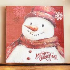 Merry Chirstmas Snowman Canvas