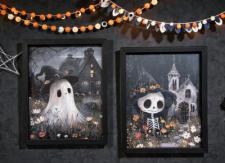 Ghost/Skeleton Wall Art (2 Assorted)