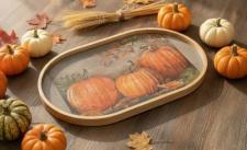 Pumpkin Trio Wood Tray